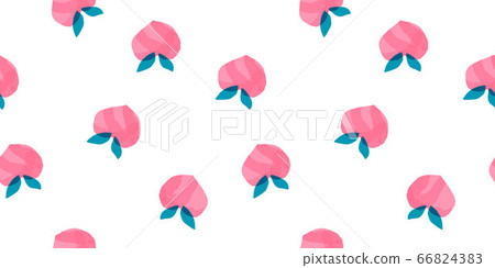 手繪桃果無縫圖案水果水彩 手繪桃果無縫圖案水果水彩 66824383