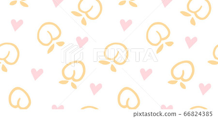 Hand-painted peach fruit seamless pattern fruit Hand-painted peach fruit seamless pattern fruit 66824385
