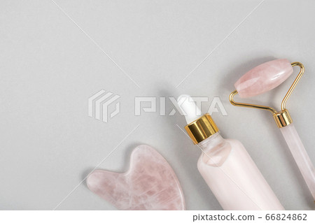 Crystal rose quartz facial roller, massage tool Crystal rose quartz facial roller, massage tool 66824862