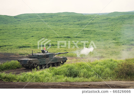 Type 90 tank firing the main gun 66826666