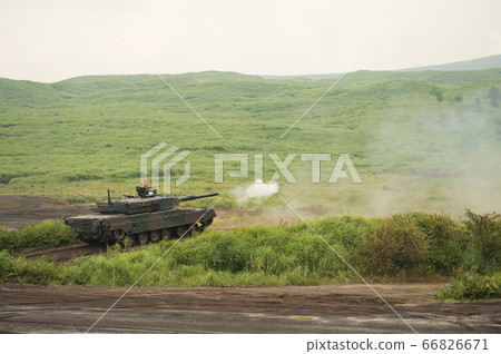 Type 90 tank firing the main gun Type 90 tank firing the main gun 66826671