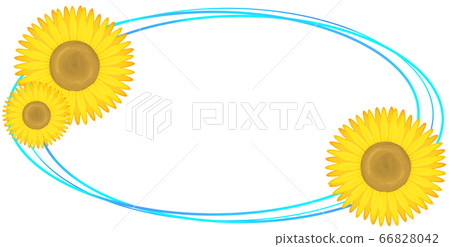 Horizontal sunflower frame (light blue) 66828042