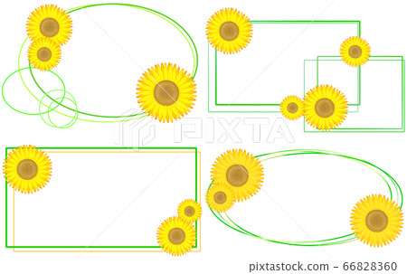 Horizontal sunflower frame 4 types (green) 66828360