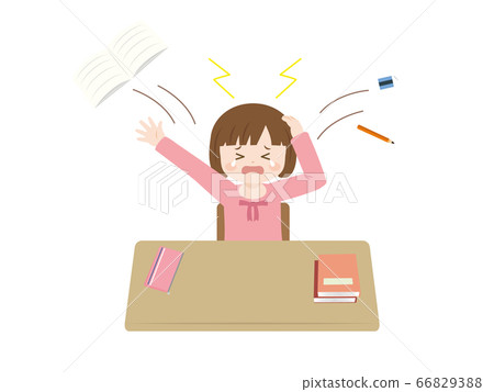 引起發脾氣的女孩的插圖 66829388