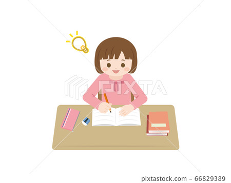 一個了解和學習的女孩的插圖 一個了解和學習的女孩的插圖 66829389