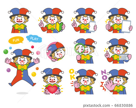 Clown variation beginner mark smartphone tablet magnifying glass credit card 66830886