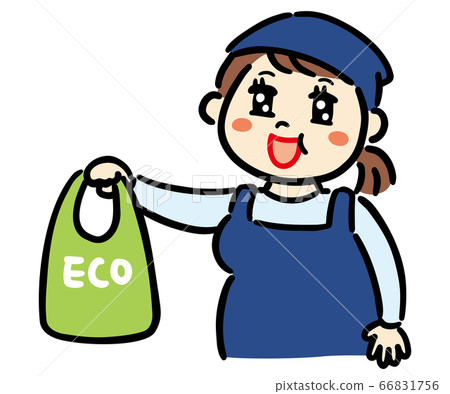 Plump clerk of set restaurant Eco bag 66831756
