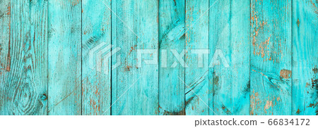 Weathered blue wooden background texture. Shabby wood teal or turquoise green painted. Vintage beach wood backdrop. 66834172