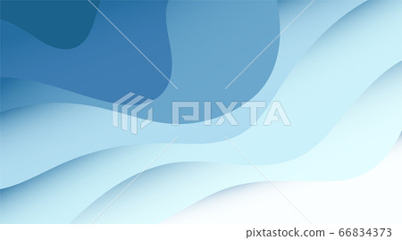 Abstract blue water wave paper 3d fluid layer-插圖素材 [66834373] - PIXTA圖庫