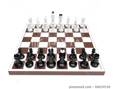 Chess Playing On The Chess Board With Other Pieces In View Background, 3d  Rendering Fight Chess