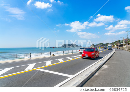 [神奈川縣]從鎌倉高中站周邊看的江之島 66834725