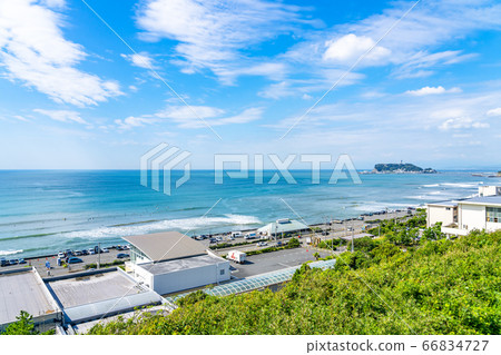 [神奈川縣]江之島和七里濱從蔚藍的大海 66834727