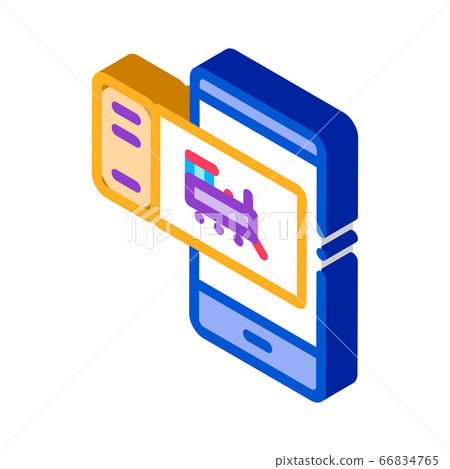 electronic train ticket isometric icon vector... - Stock Illustration ...
