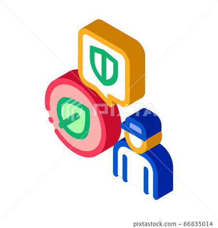 forestry defender protector isometric icon vector illustration 66835014