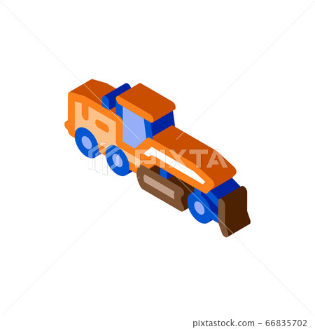 road repair tractor isometric icon vector illustration 66835702