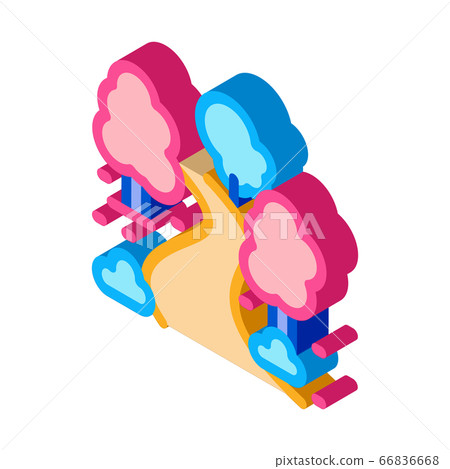 park alley and trees isometric icon vector illustration park alley and trees isometric icon vector illustration 66836668