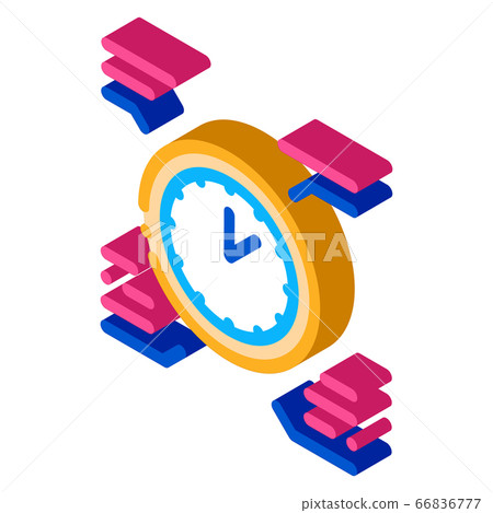 clock time healthy life isometric icon vector illustration 66836777