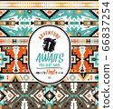 Native aztec seamless pattern. Embroidery vector design. 66837254