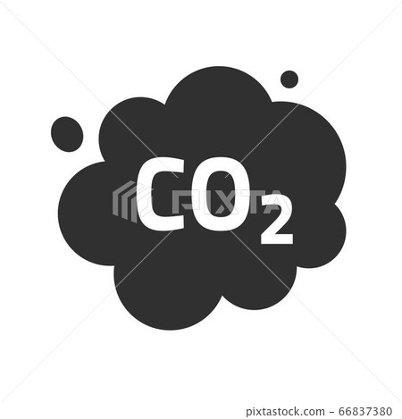 Carbon CO2 pollution emission cloud vector icon, dioxide smoke exhaust bubble flat symbol illustration design isolated on white background Carbon CO2 pollution emission cloud vector icon, dioxide smoke exhaust bubble flat symbol illustration design isolated on white background 66837380