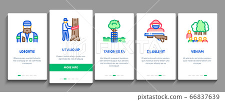 Forestry Lumberjack Onboarding Elements Icons Set Vector Forestry Lumberjack Onboarding Elements Icons Set Vector 66837639
