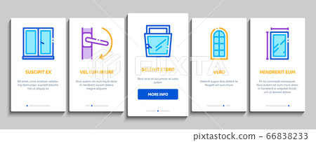Pvc Window Frames Onboarding Elements Icons Set Vector 66838233