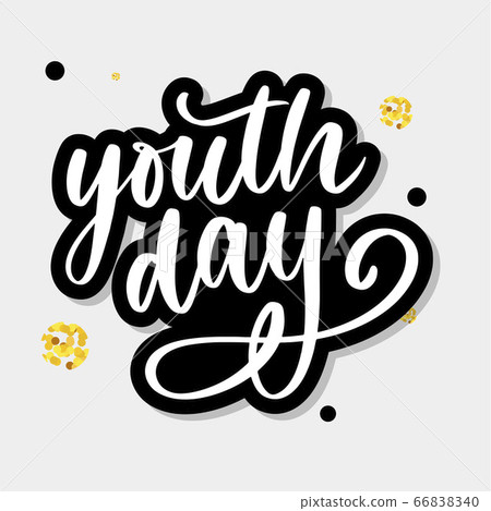 Lettering of International youth day yellow Lettering of International youth day yellow 66838340
