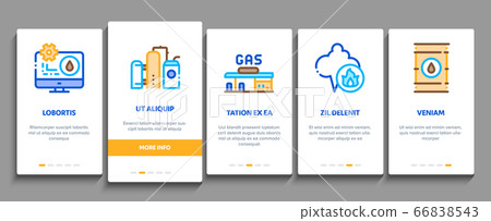 Gas Fuel Industry Onboarding Elements Icons Set Vector 66838543