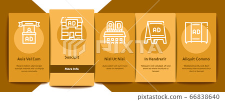 Outdoor Media Advertising Promo Onboarding Elements Icons Set Vector 66838640