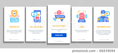 Security Agency Property Protect Onboarding Elements Icons Set Vector Security Agency Property Protect Onboarding Elements Icons Set Vector 66839094