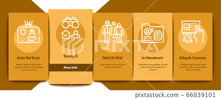 Security Agency Property Protect Onboarding Elements Icons Set Vector 66839101