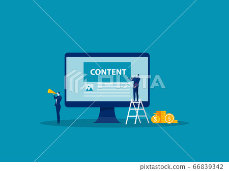 business Engaged in Content Creation Workflow Process. Blog Online Channel Development, Followers and Subscribers Attraction. Content-plan 66839342