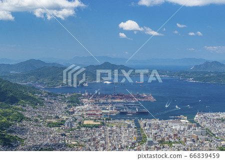 Kure City, Hiroshima Prefecture Kure cityscape seen from Haigamine in fine weather 66839459
