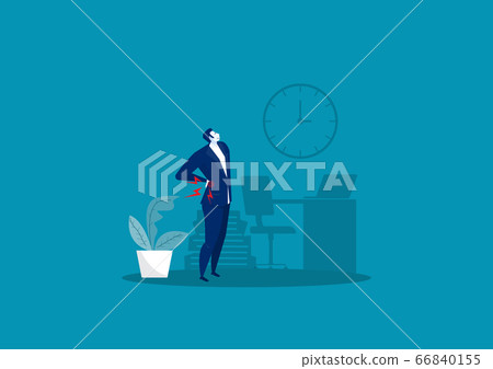 Businessman Suffering from Back Pain on office Businessman Suffering from Back Pain on office 66840155