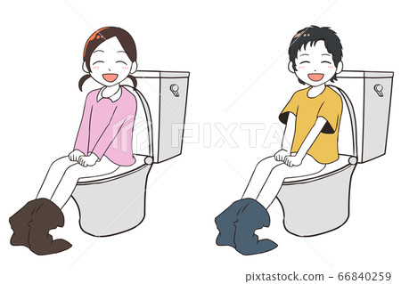 孩子上廁所時感覺神清氣爽 孩子上廁所時感覺神清氣爽 66840259