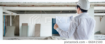 Asian civil engineer man working at construction Asian civil engineer man working at construction 66841500