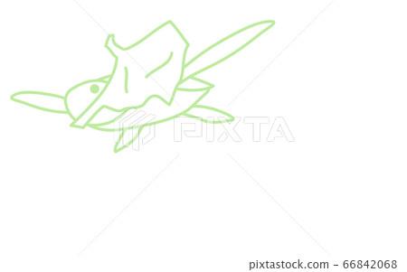 Illustration of a sea turtle eating a plastic bag 66842068
