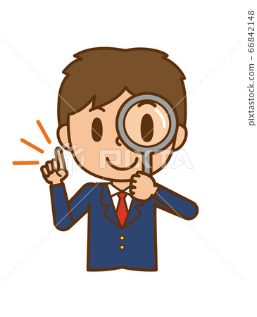 Student student boy boy male magnifying glass look up search Student student boy boy male magnifying glass look up search 66842148