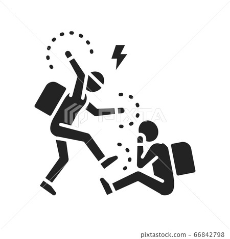 Bullying between kids black glyph icon. Problem of mockery and bullying at school. Sign for web page, mobile app, button, logo. Bullying between kids black glyph icon. Problem of mockery and bullying at school. Sign for web page, mobile app, button, logo. 66842798