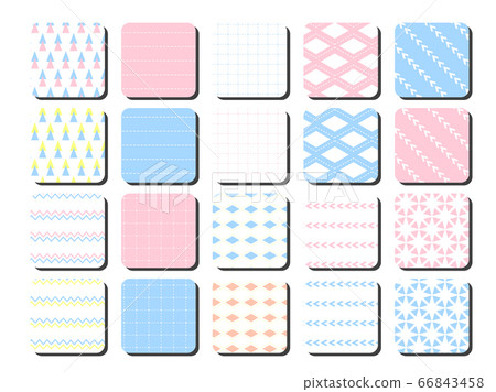 Cute pattern material set - Stock Illustration [66843458] - PIXTA