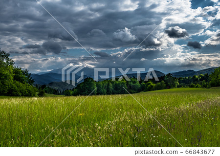 Mountains Of Alps And Rural Landscape In Austria 66843677