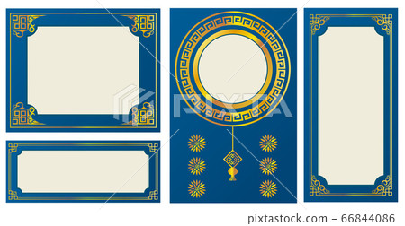 Chinese asia frame red decorative border 66844086