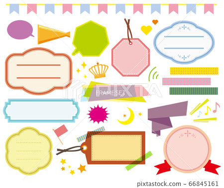 Tag Frame Frame Sticky Note Ribbon Speech... - Stock Illustration ...