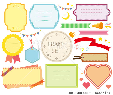 標記框框架便箋功能區演講標題國旗擴音器皇冠 插圖素材 圖庫