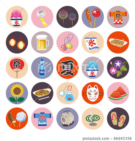 Summer icon illustration set 66845356