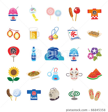 Summer festival icon illustration set 66845358