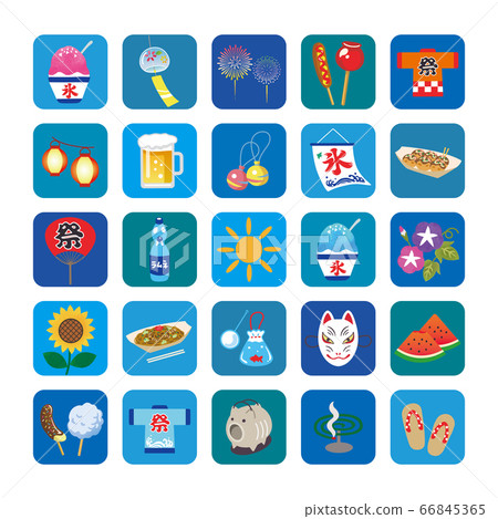 Summer festival icon illustration set Summer festival icon illustration set 66845365