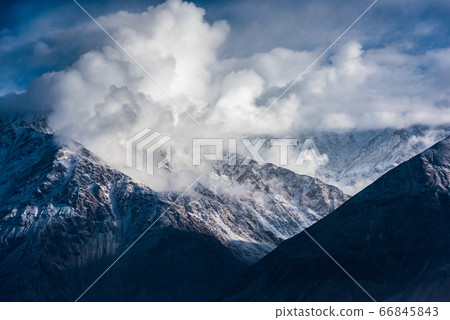 sunrise over the snows mountains.Himalayan,India 66845843