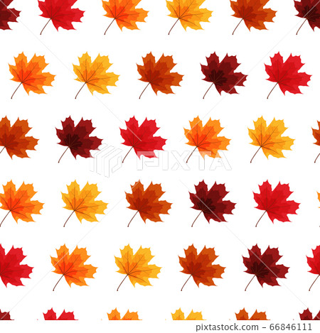 Autumn Leaves Seamless Pattern Background Vector - Stock Illustration ...