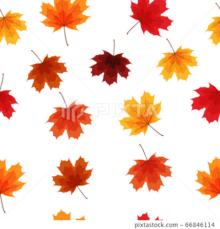 Autumn Leaves Seamless Pattern Background Vector - Stock Illustration ...