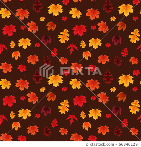 Autumn Leaves Seamless Pattern Background Vector - Stock Illustration ...